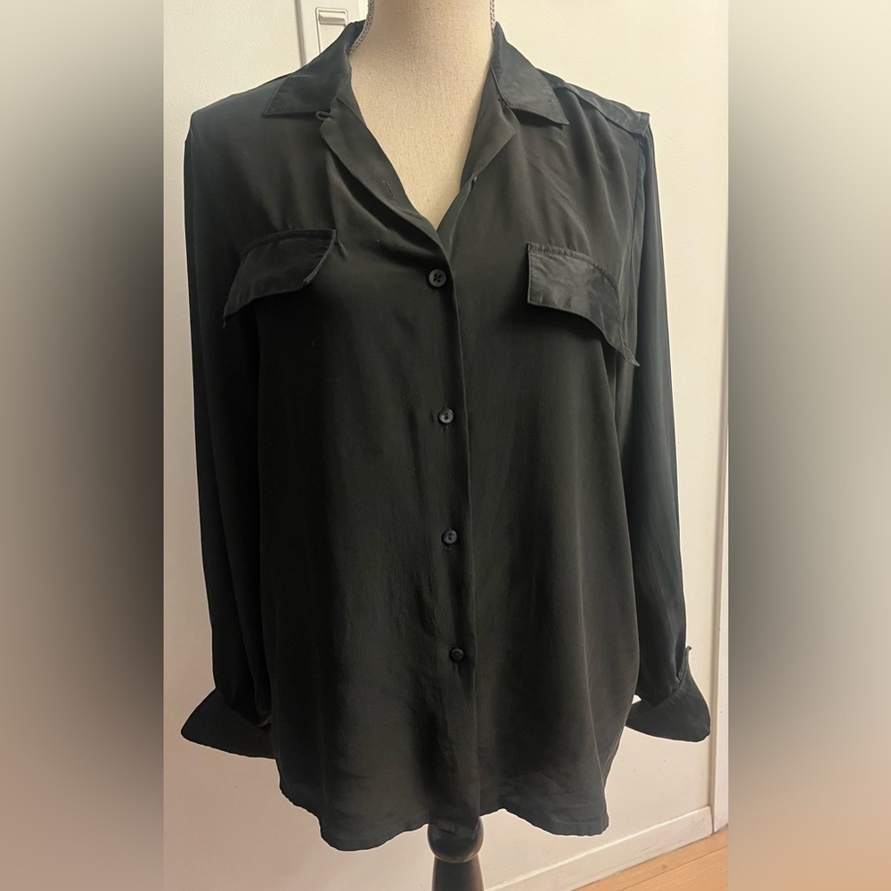 Vintage Rino Rossi Silk Shirt Black MEDIUM